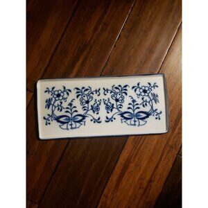 GEROLD PORZELLAN White Blue Onion Dresser TRAY Bavaria W Germany‎ Charcuterie